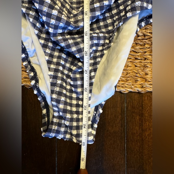 NWT J. Crew Ruched bandeau one-piece in gingham - Picture 7 of 9